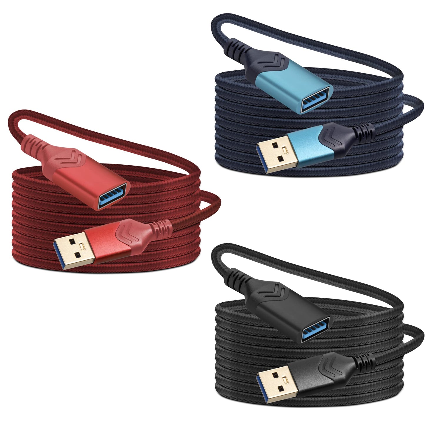 USB 3.0 Extension Cable,[2Pack] 2FT High Speed Extension Cable USB Male to Female Extension Cord for Playstation/Xbox/Flash Drive/Card Reader/Hard