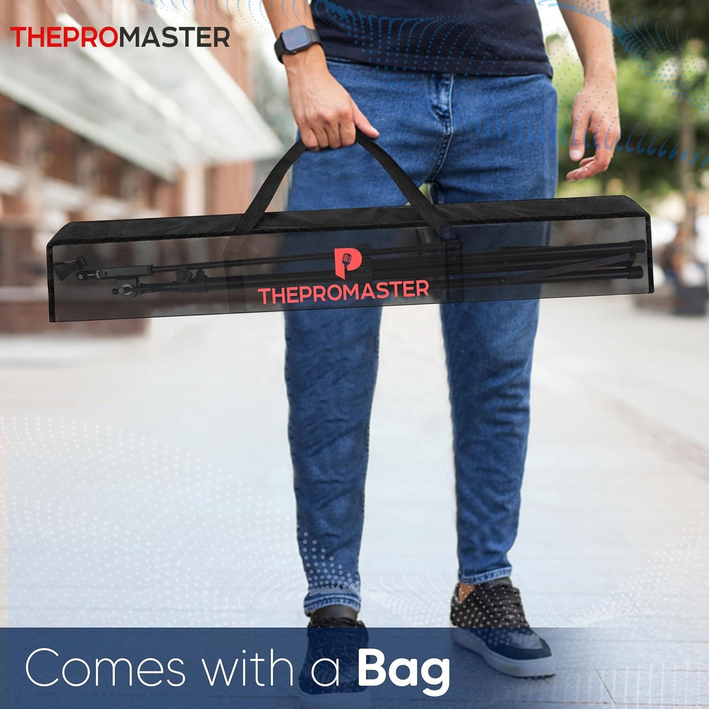 THEPROMASTER Tripod Microphone Stand - Universal and Adjustable Professional Audio Telescopic Gooseneck, Boom Arm Tripod Microphone Stand with