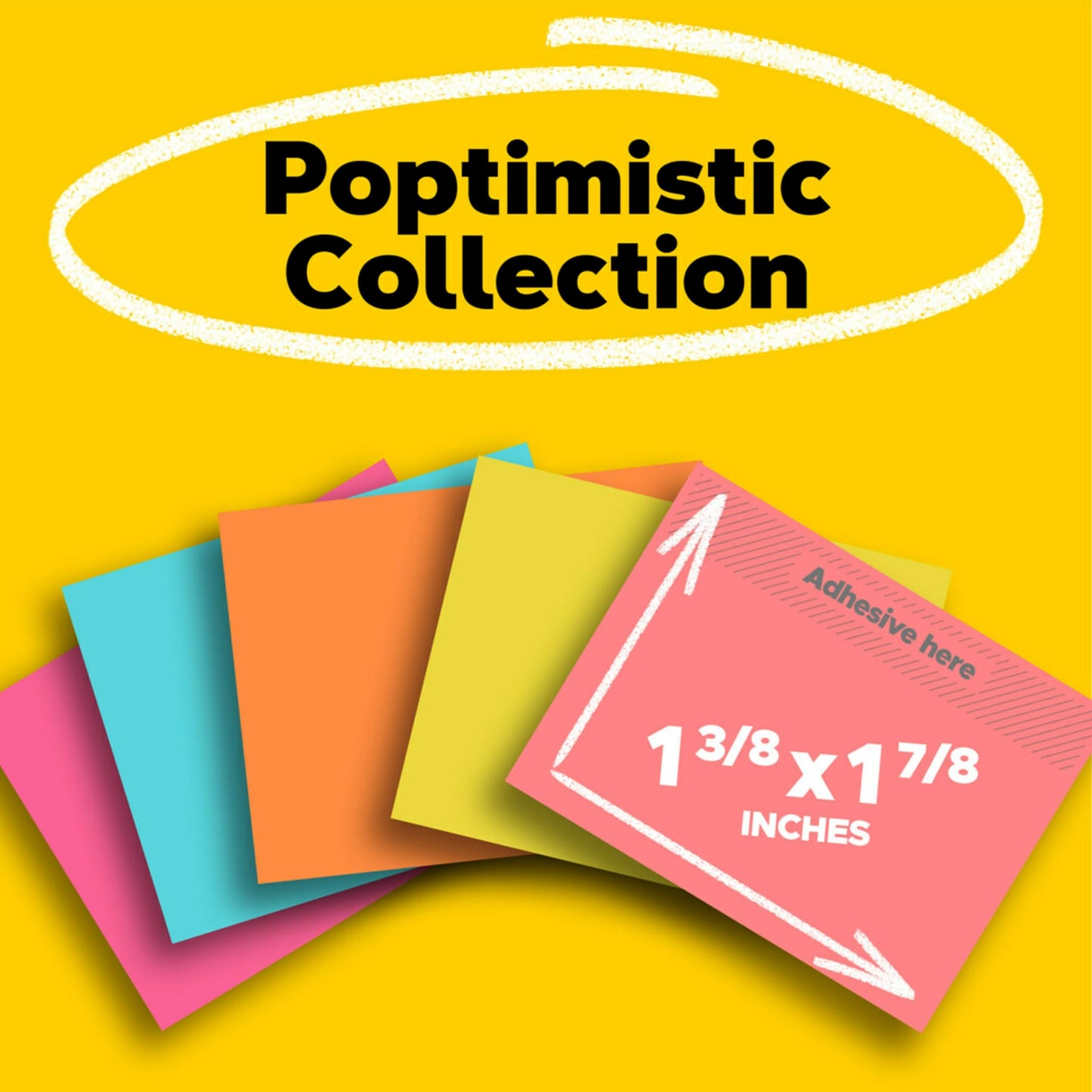 Post-it Mini Notes, 1 3/8 x 1 7/8 in, Poptimistic Collection, 18-Pack