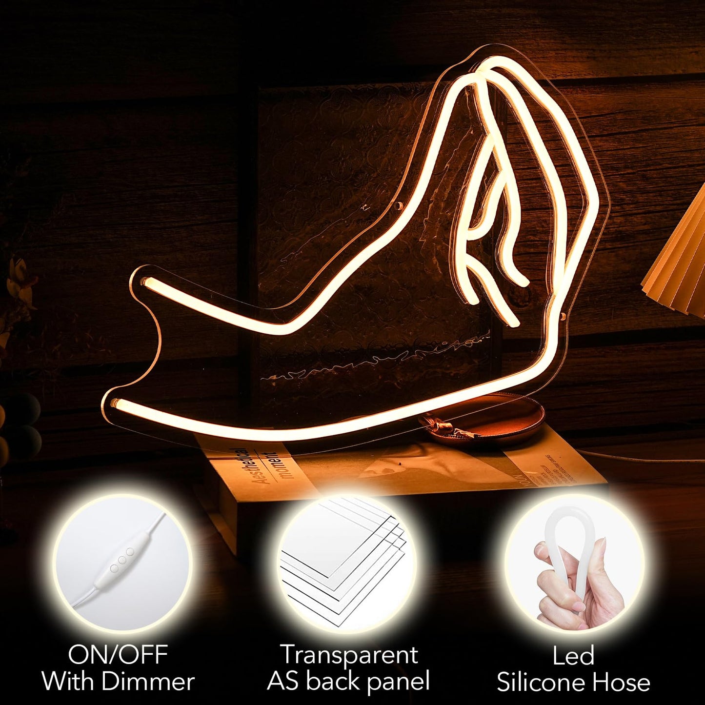 Italian Gesture Neon Sign, For Wall Decor, Warm White Signs USB Powered, Living Game Room Decor, Bedroom Restaurant Bar Hotel Shop Party
