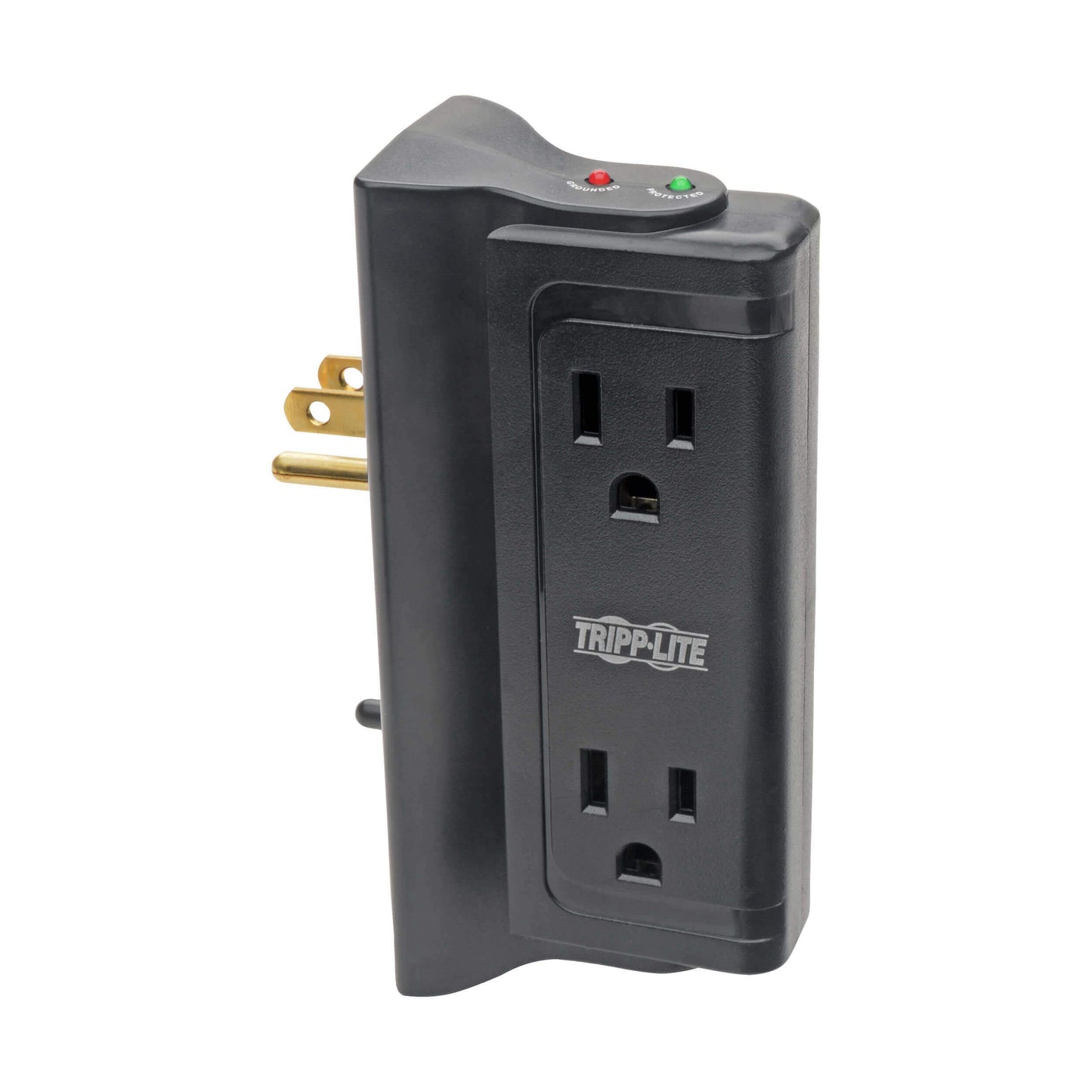 Tripp Lite 4 Side Mounted Outlet Surge Protector Power Strip, Direct Plug In, Black, Lifetime Manufacturer's Guarantee & $25,000 INSURANCE (TLP4BK)