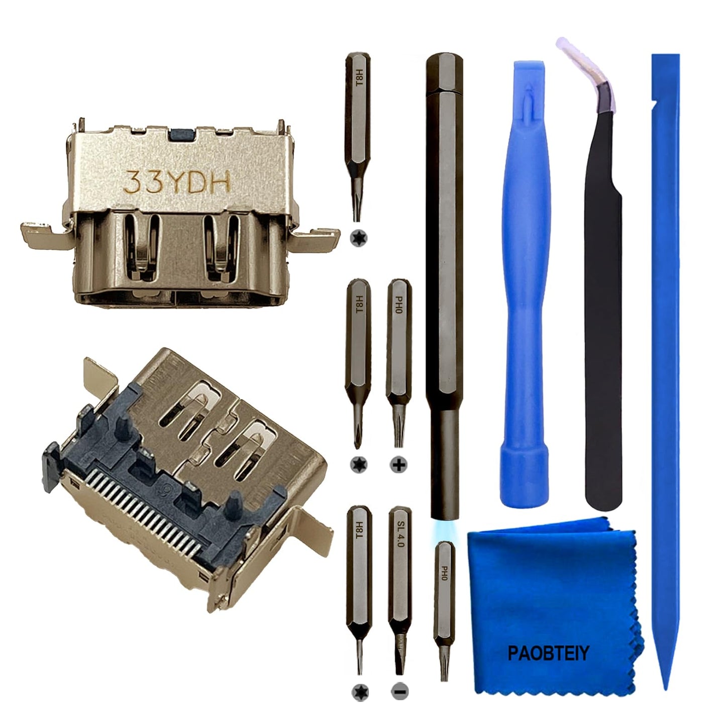 PAOBTEIY 2 Pack HDMI Port Replacement for one X With 10-in-1 Kits [xbox_one]