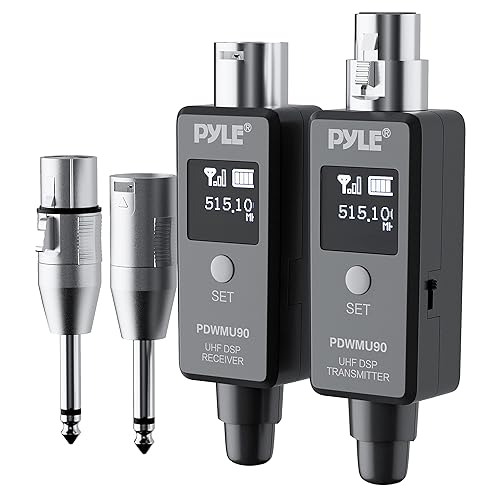 Pyle Multifunctional UHF Wireless XLR Adapter System,Transmitter And Receiver For Dynamic Microphones And Music Sources,48k Frequency Signal