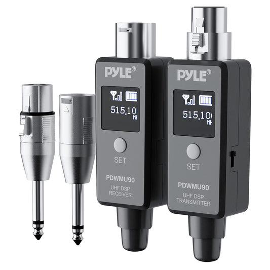 Pyle Multifunctional UHF Wireless XLR Adapter System,Transmitter And Receiver For Dynamic Microphones And Music Sources,48k Frequency Signal