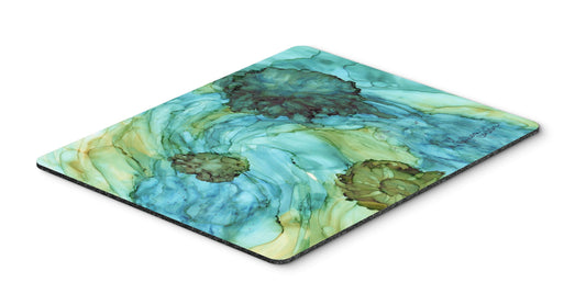 Caroline's Treasures 8952MP Abstract in Teal Flowers Mouse Pad, Hot Pad or Trivet for Home Office Gaming Working Computers Laptop Mouse Mat,Washable