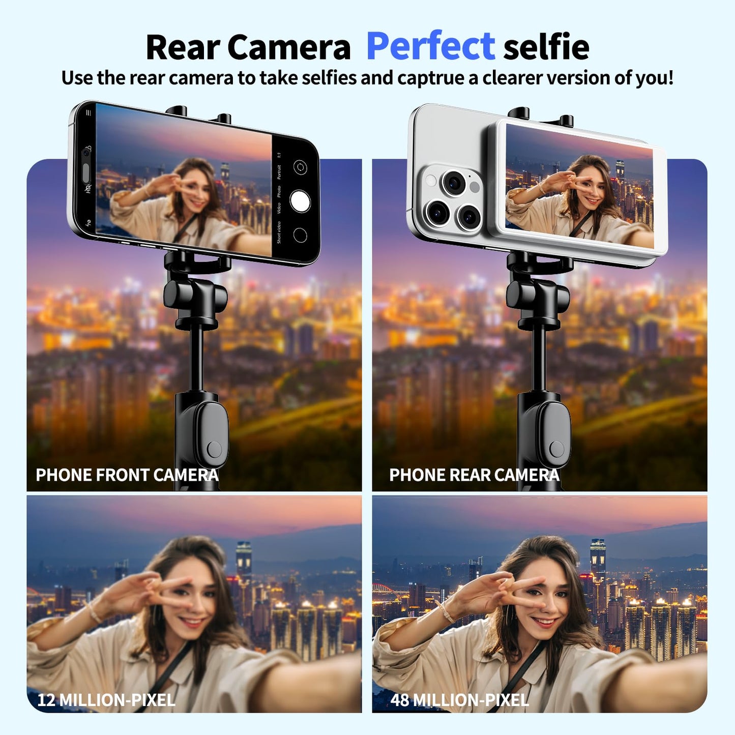 FMC Vlogging kit for iPhone, Selfie Monitor Screen Phone Vlog Support 4K 30fps Wireless Connection Magnetic Screen Mirroring Using Back Camera