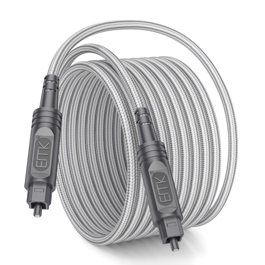 EMK 16.5Ft Digital Optical Audio Cable Toslink Cable - Fiber Optic Cord for Home Theater,Sound bar,TV,Gaming Console,Musical