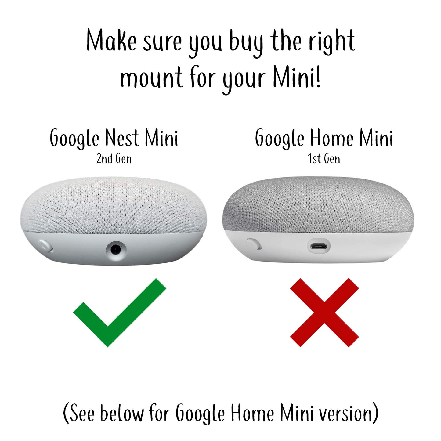 Mount Genie Simple Built-in Wall Mount for Google Nest Mini (2nd Gen) | Award Winning Design | Improves Sound and Appearance | Designed in USA