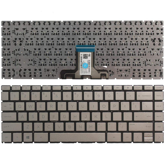 New Laptop Replacement Keyboard Fit HP Pavilion 14-CE 14-CE0064ST 14-CE0068ST 14-CE0008CA US Layout (Golden No Backlight)