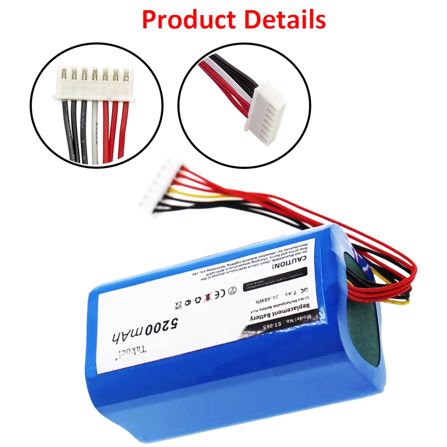 SCESMIA SRS-XB30 Replacement Battery Compatible with So-ny SRS-XB43 ID659B SRS-XB3 ID659 SRS-X30 Speaker 7.4V 5200mAh