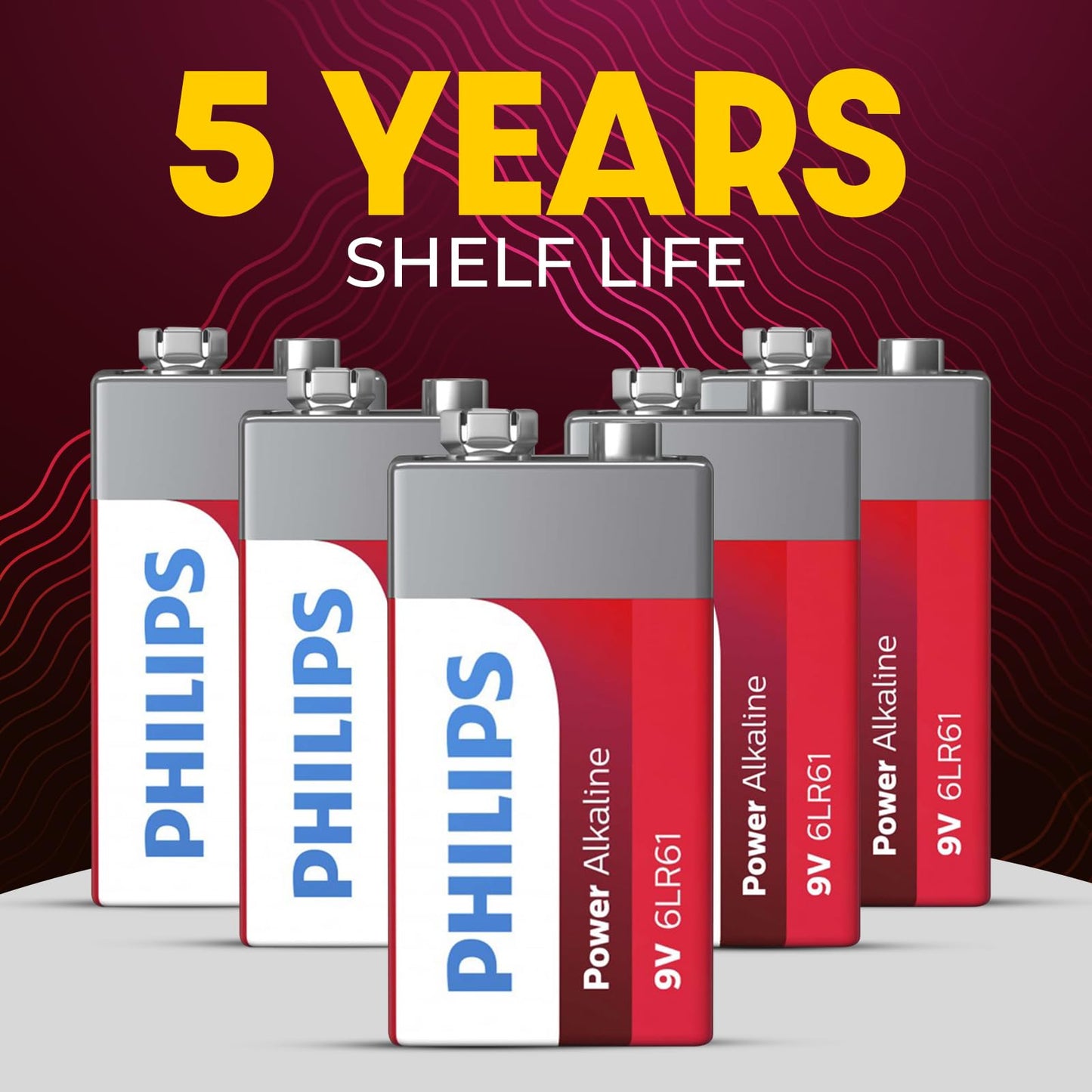 PHILIPS 9V Batteries - Power Alkaline 9 Volt Battery 4 Pack, Long Lasting Power Up to 5 Years in Storage, 9v Batteries Leak Proof Design, All Purpose…