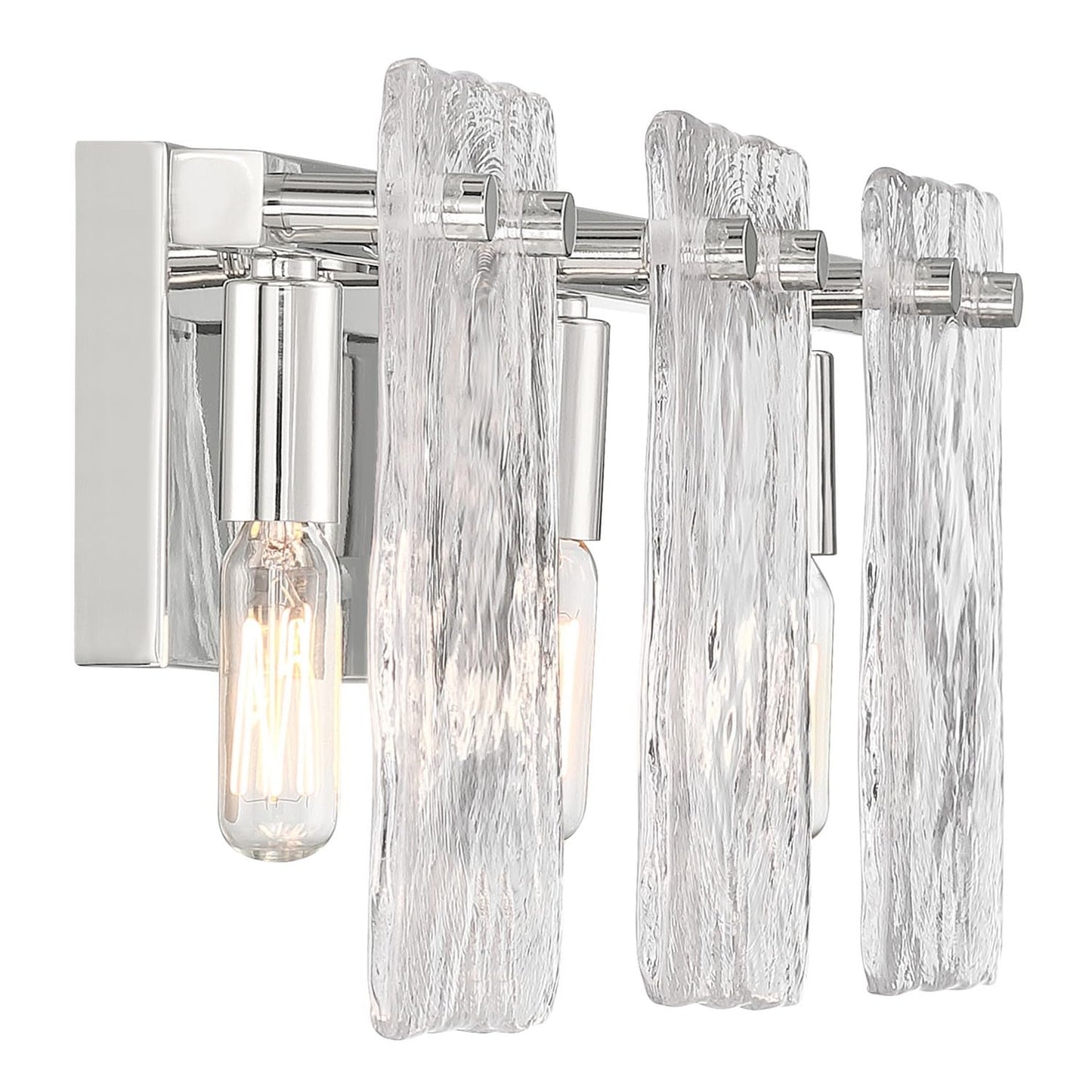 Savoy House 8-8204-3-109 Genry Coastal Farmhouse Handmade Water Glass Bathroom Vanity Wall Light, 3-Light 180 Total Watts, 8" H x 25" W, Polished