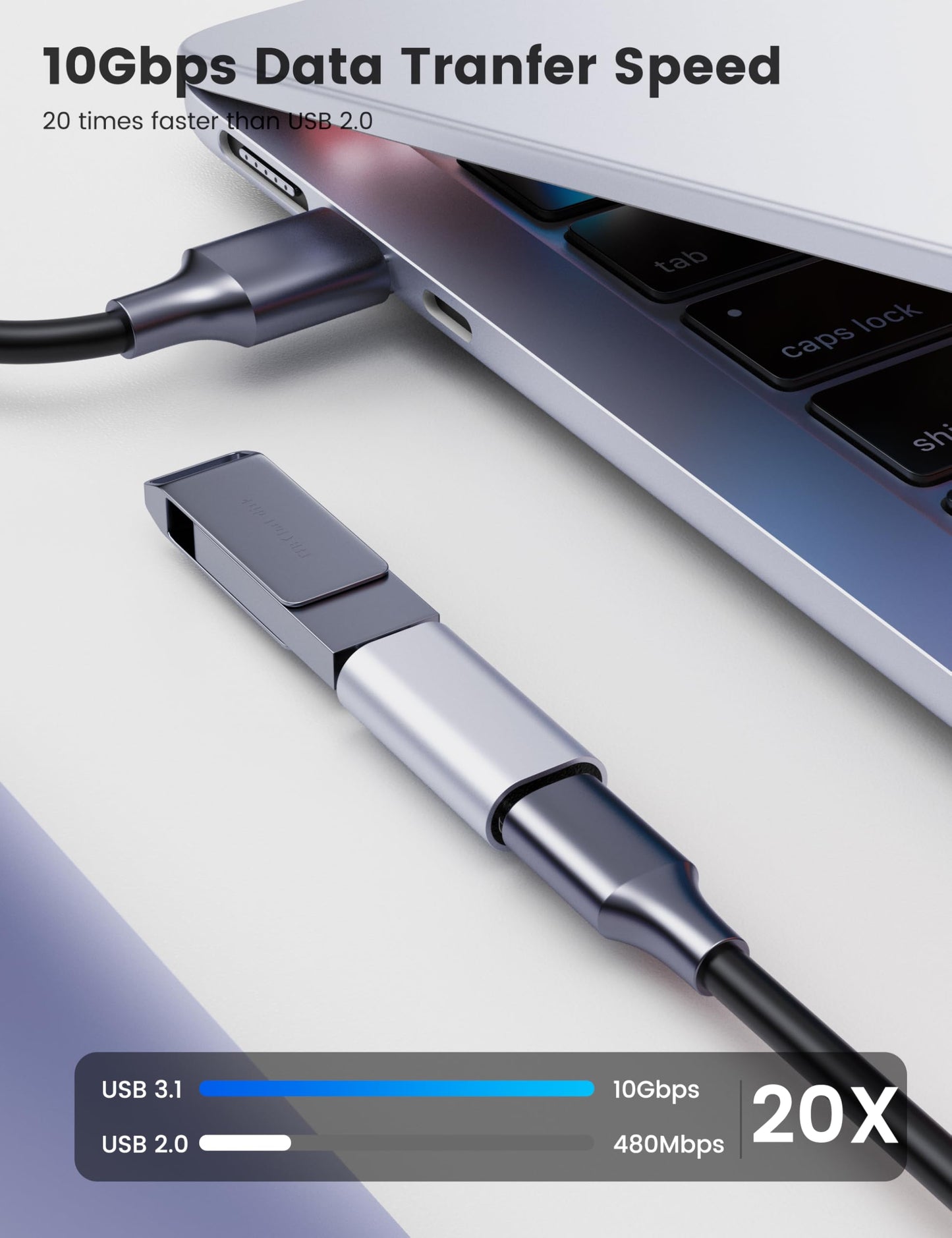 Fidioto 10 Pack USB3.1 USB C Female to Female Adapter, High Speed Transfer, Easy Connection for Thunderbolt 4/3 Support up to 150W Charging,10Gbps…