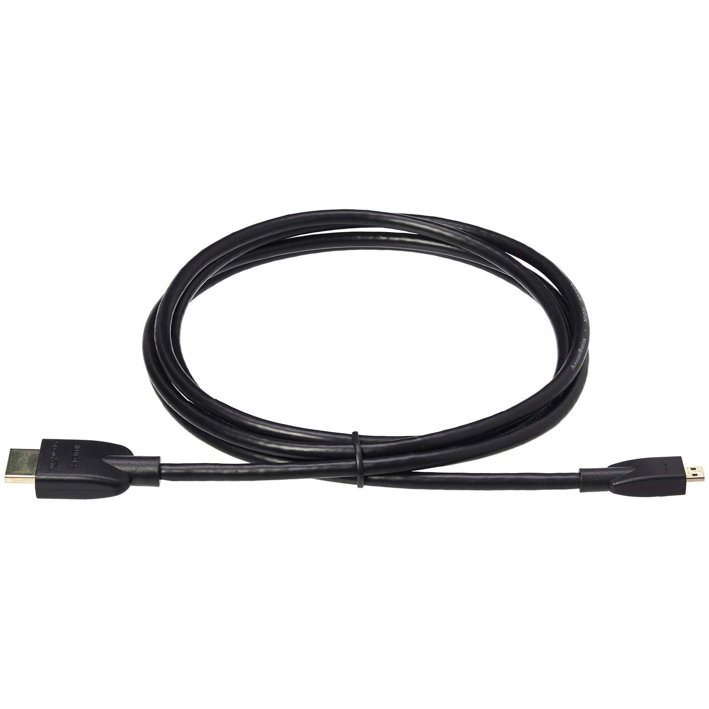 Amazon Basics Micro HDMI to HDMI Display Cable, 18Gbps High-Speed, 4K@60Hz, 2160p, 48-Bit Color, Ethernet Ready, 6 Foot, Black