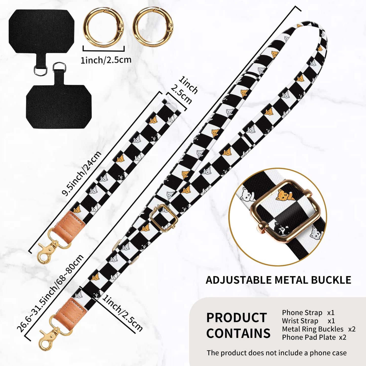 DARUIXZ Phone Lanyard Crossbody Wrist Strap, Universal Adjustable Neck Strap for Phone Case Keys ID Badges, Phone Accessories Travel Essential