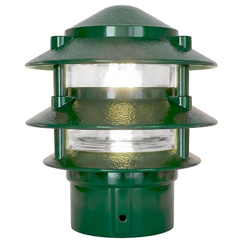 Greenfield Made in the USA Weatherproof Line-Voltage (120V) 3-Tier LED Outdoor Pathway Light - Permanent Outside Light with Mounting Hardware