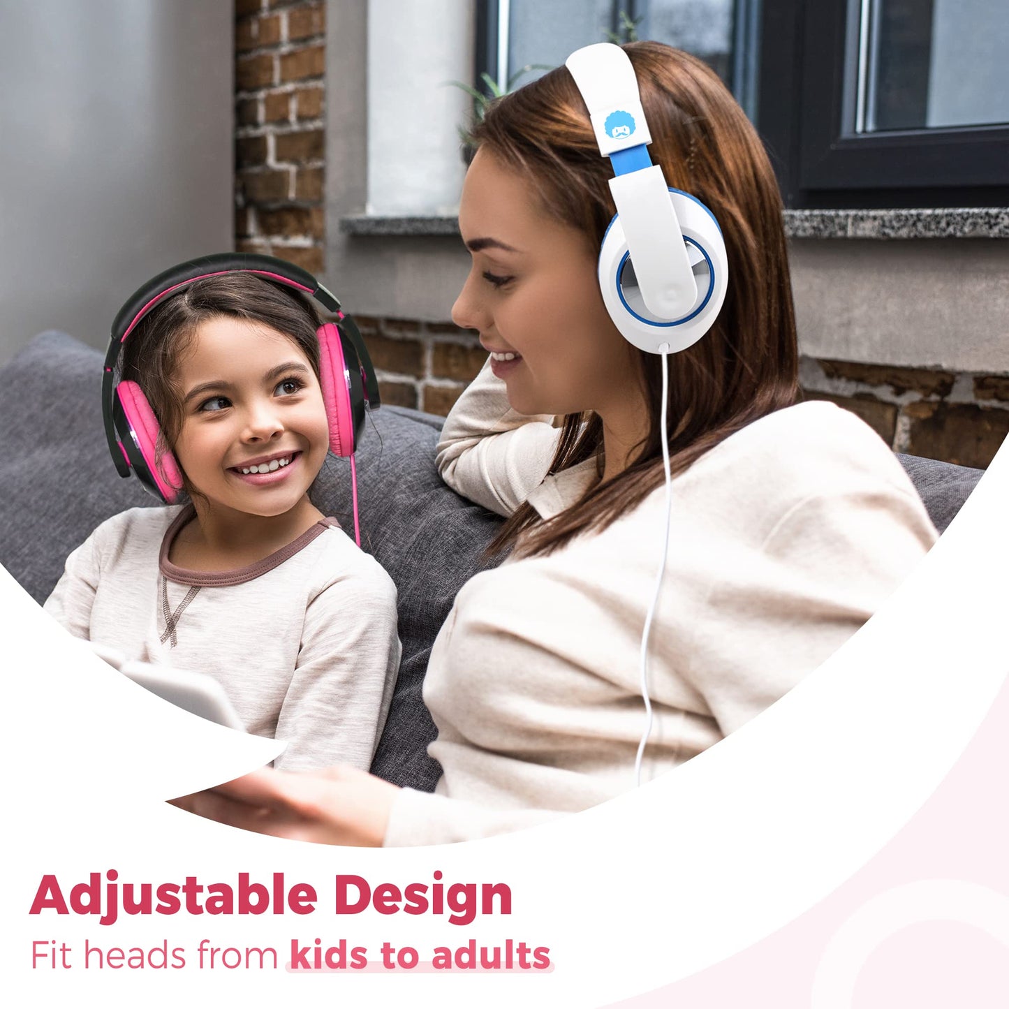 rockpapa Comfort Kids Headphones for School, Lightweight Childrens Boys Girls Teens Over-Ear Headphones Wired 3.5mm for CD DVD Player Tablet Phone…