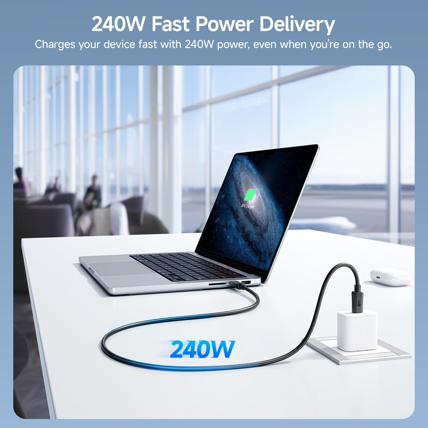 Cable Matters 2-Pack, 20Gbps USB C to USB C Monitor Cable - 6ft / 1.8m, Supports Up to [8K@30Hz/4K@120Hz Video, 240W Charging, 20Gbps Data Transfer]
