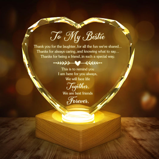 WAVEJOE Best Gift to My Bestie 3D Illusion Lamp, to My Best Friend, 3D Crystal Night Light Gift for Bestie's Birthday, Holiday, for Best Friend Sister