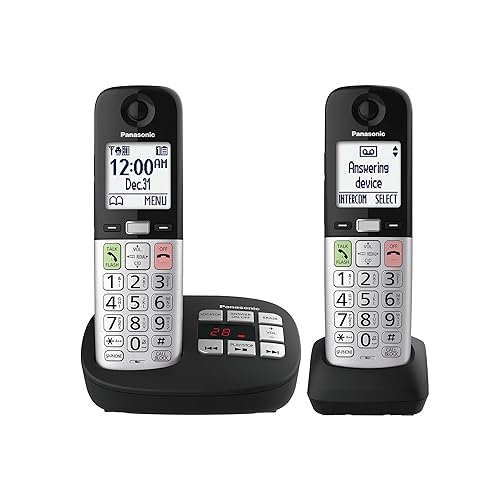 Panasonic Cordless Phone, Easy to Use with Large Display & Big Buttons, Flashing Favorites Key, Flashlight, Call Block, Volume Boost, Talking Caller