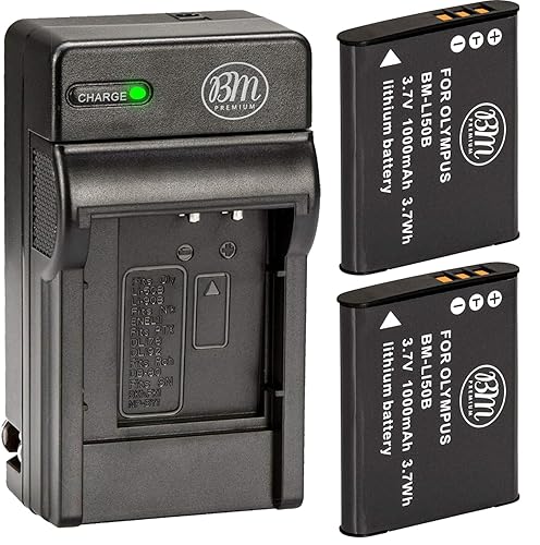 BM 2 LI-50B Batteries and Battery Charger for Olympus Stylus SH-25MR SZ-12 SZ-15 SZ-16 SZ-20 SZ-30MR SZ31MR TG-610 TG-630 TG-810 TG-820 TG-830 TG-850