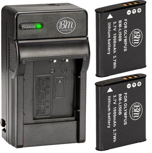 BM 2 LI-50B Batteries and Battery Charger for Olympus Stylus SH-25MR SZ-12 SZ-15 SZ-16 SZ-20 SZ-30MR SZ31MR TG-610 TG-630 TG-810 TG-820 TG-830 TG-850