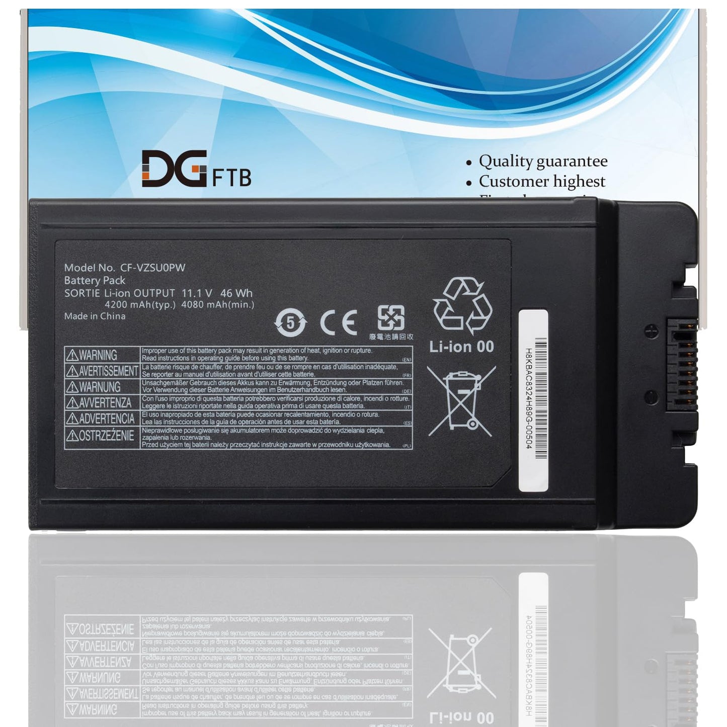 DGFTB CF-VZSU0PW CF-VZSU0PR Battery Replacement Pack for PANASONIC TOUGHBOOK CF54 CF-54 Mk1 Series 54 Gloved Multi Touch, 54 Lite, 54 Performance, 54