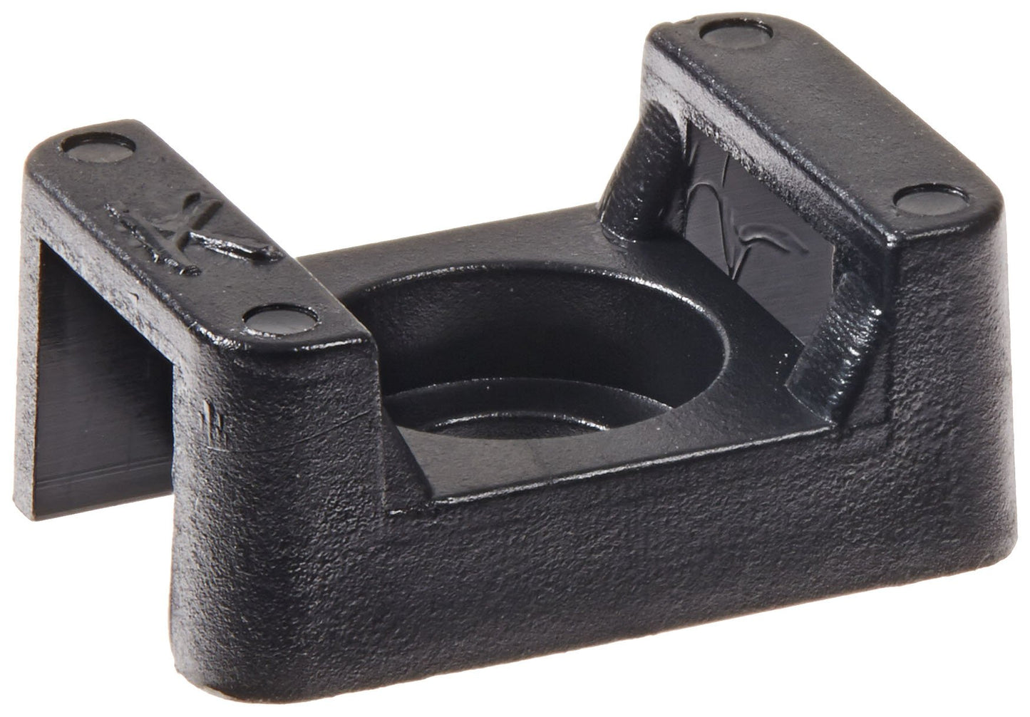 NSI SM-3-B Saddle Mount for Cable Tie, 0.35" Slot Width, 0.236 Screw Size, 0.63" Width, 0.35" Height, 0.9" Length, Black