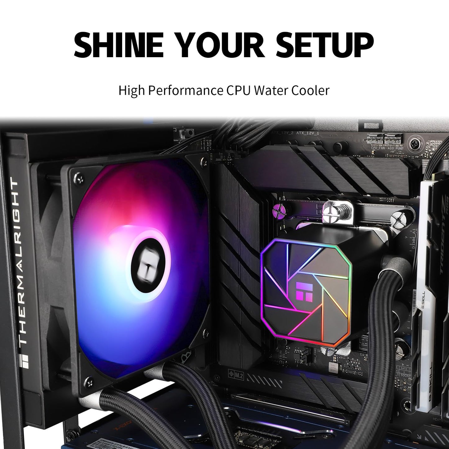 Thermalrlght Aqua Elite 120 V3 Liquid CPU Cooler, AIO Pump Head Speed up to 3300RPM, TL-C12B-S V2 PWM Fans,for AMD/AM4/AM5, Intel