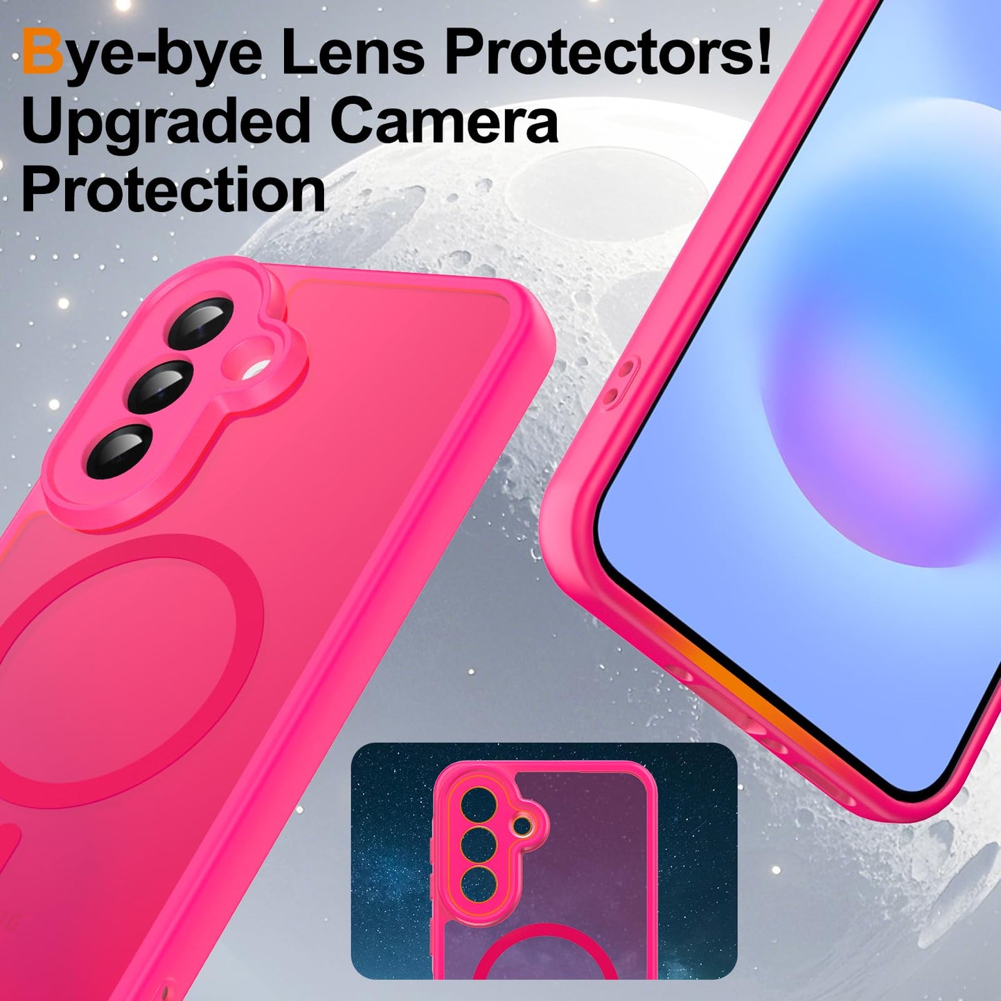 Ezanmull for Samsung Galaxy A57 5G Phone Case Magnetic Shockproof, [Fit for MagSafe] [Glass Screen Protector] Soft-Touch Skin para Frosted Translucent