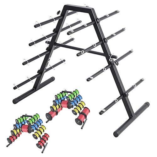 CXRCY Wire Spool Rack - Heavy Duty Cable Dispenser with 9 Adjustable Rods for 29 Spools, Portable Hand Wire Spool Caddy for Electrical, Industrial
