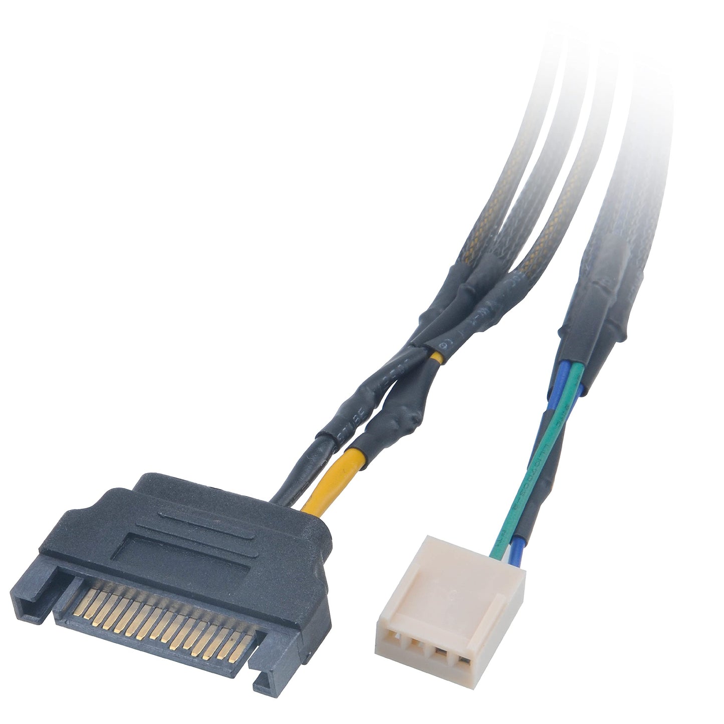 Akasa FLEXA FP3S | 1 to 3 Ways | 4-pin PWM Fan Splitter Cable | Supports 3 PWM Fans from a Single Motherboard PWM Header | with 15-pin SATA PSU