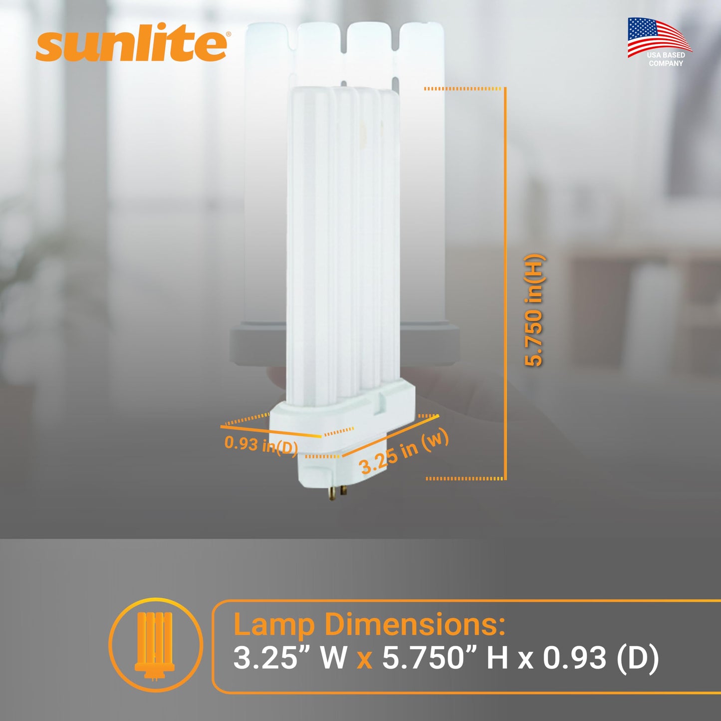 Sunlite 40531 FML27/65K/2PK Quad Tube Plug-in Compact Fluorescent Lamp, FML 4-Pin, 27 Watts, 1500 Lumens, 6500K Daylight, 4-Pin (GX10q4) Base, 120