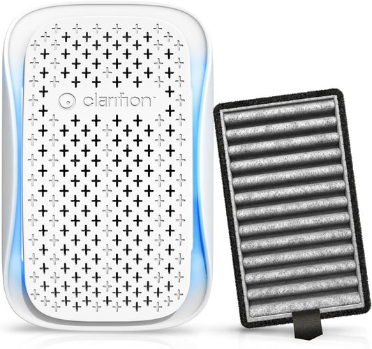 Clarifion - DSTx Portable Air Purifier - Plug In Air Ionizer HEPA Filter, Mini Personal Air Purifiers For, Bedroom and Pets Helps With Smoke, Airborne