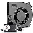 SXDOOL 120mm DC 12V Blower Cooling Fan, AC 110V 115V to DC 12V 2A Power Cord with Speed Controller,for Router Receiver DVR Xbox Modem AV Cabinet