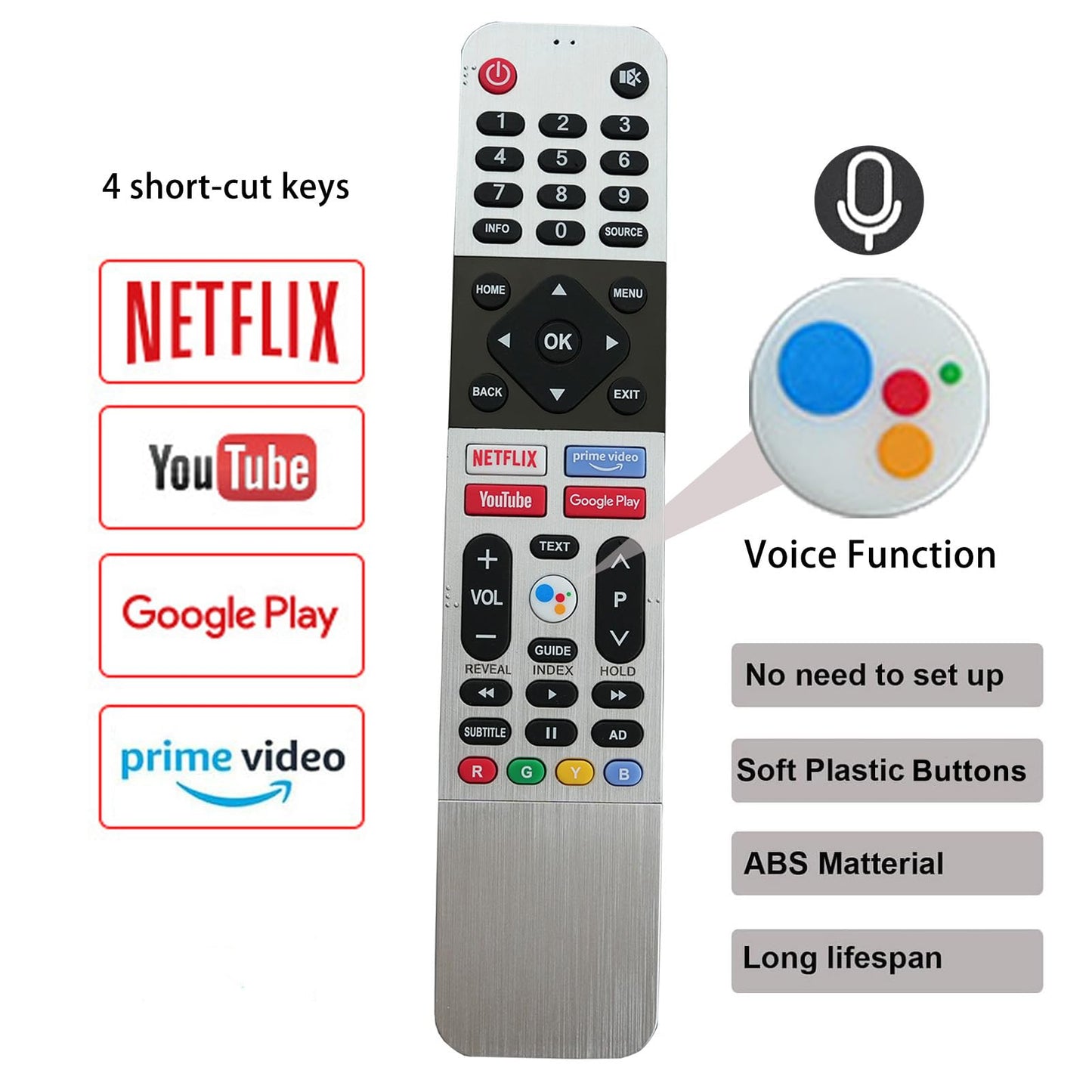 Voice Replacement Remote Control Compatible for Skyworth Smart UHD HDR Android TV 70SUC9400 75SUC9300 50SUC9300 55SUC9300 65SUC9300 50SUC8300