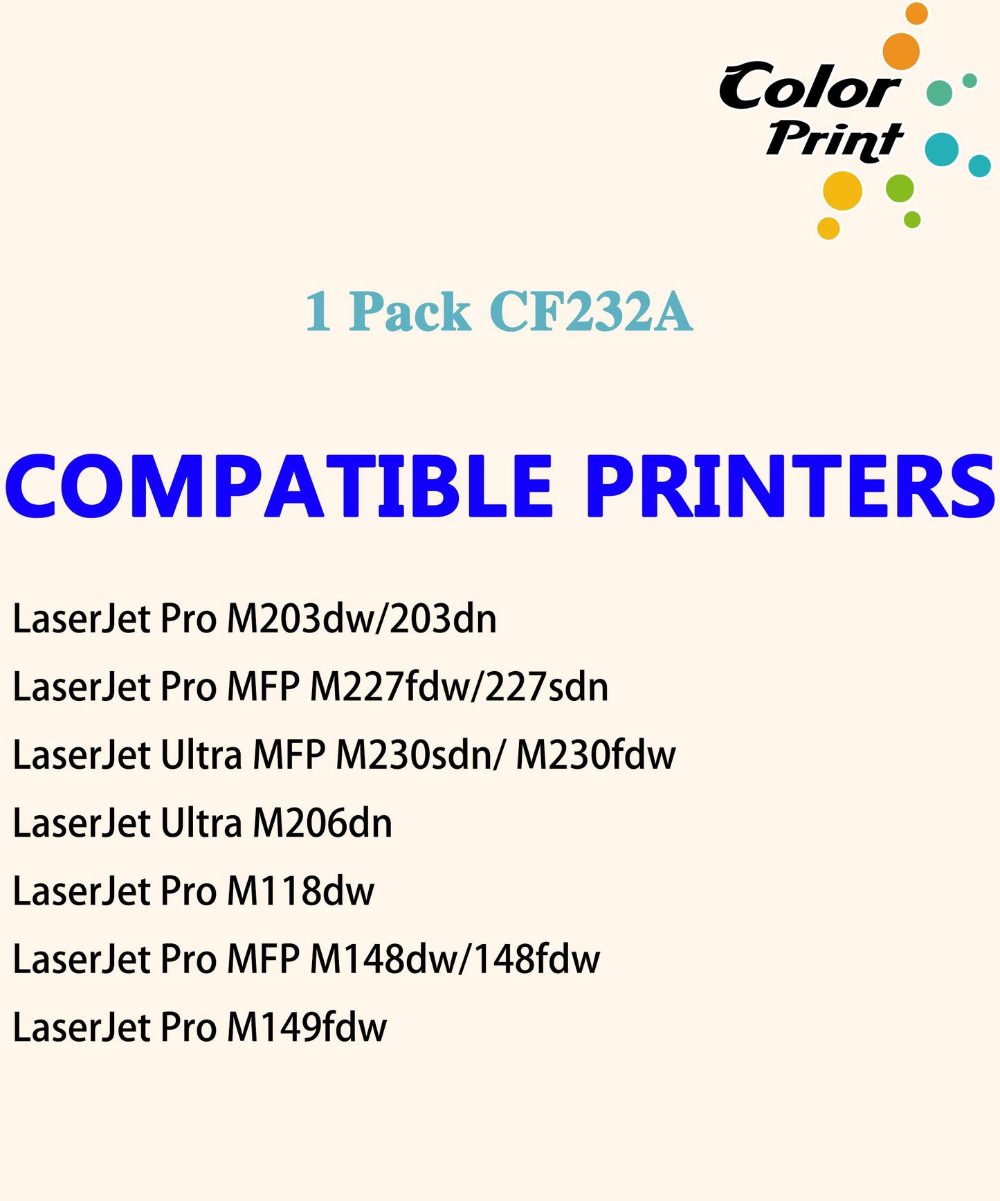 Color Print Compatible Drum Unit Replacement for HP 32A 232A CF232A for CF230A CF230X Toner Pro M203d M203dn M203dw MFP M227fdn M227fdw M148dw M118dw