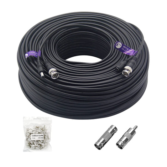 Anlink 300Ft (91 Meters) 4K 8MP 5MP 2MP 1080P BNC Video and Power Cable, Mini RG59 Wire for CCTV Security Camera Systems, with BNC Connector, RCA
