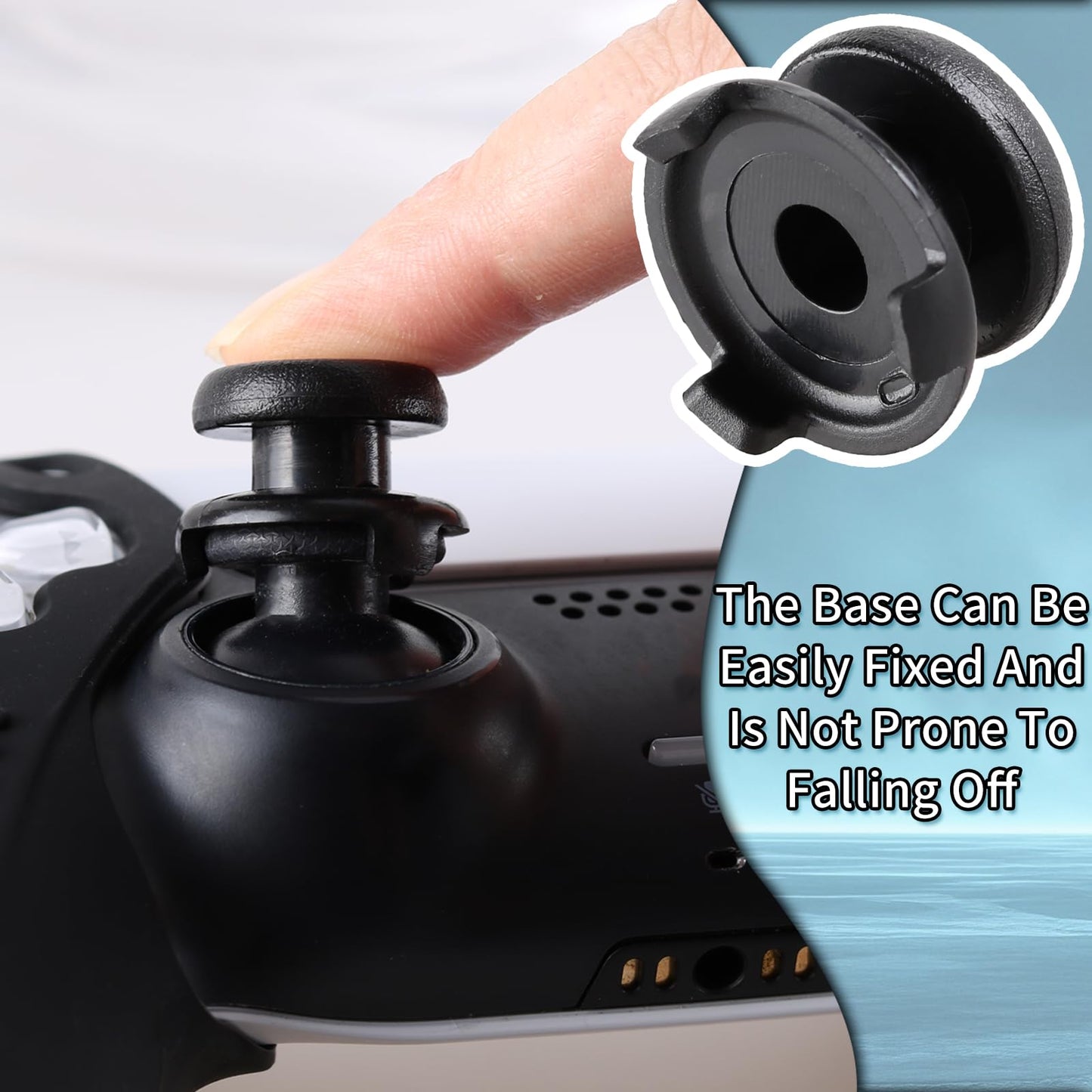 SoAegis Split Anti-Slip Controller Skin Set, with 2 Thumb Grips & 2 Elevated Base, Individually Silicone Grip Controller Case for PS5 DualSense