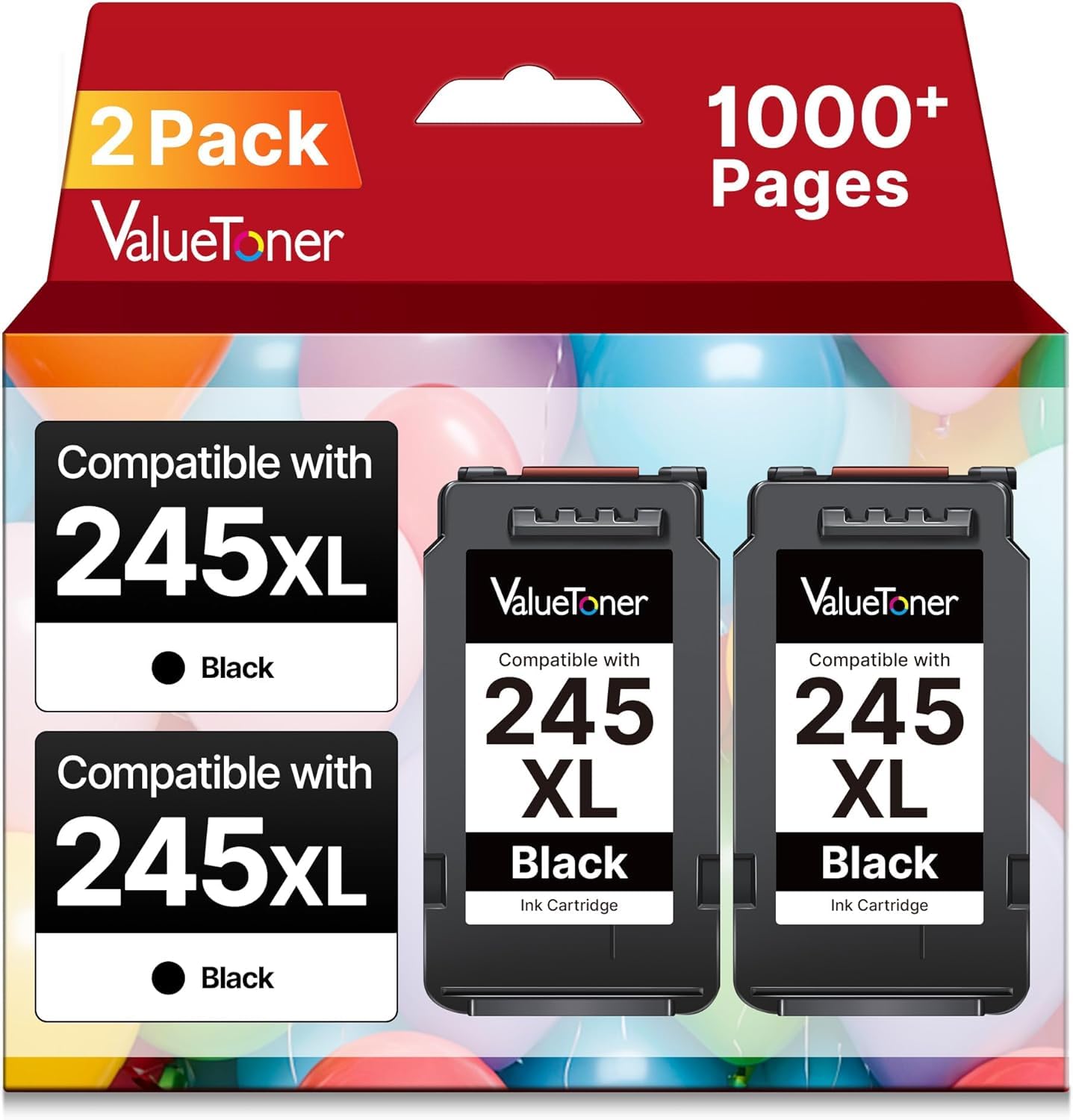 245XL Ink Cartridge Replacement for Canon 245XL Black Ink Combo Pack PG-245XL 245 XL for PIXMA TR4520 MX492 TS3122 MX490 MG3022 MG2522 MG2920 MG2420