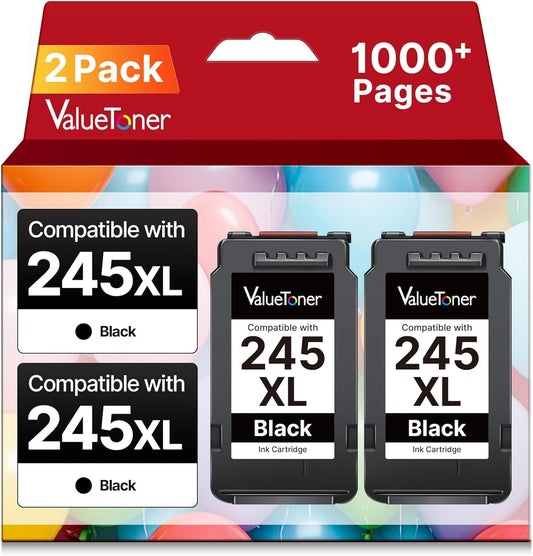 245XL Ink Cartridge Replacement for Canon 245XL Black Ink Combo Pack PG-245XL 245 XL for PIXMA TR4520 MX492 TS3122 MX490 MG3022 MG2522 MG2920 MG2420