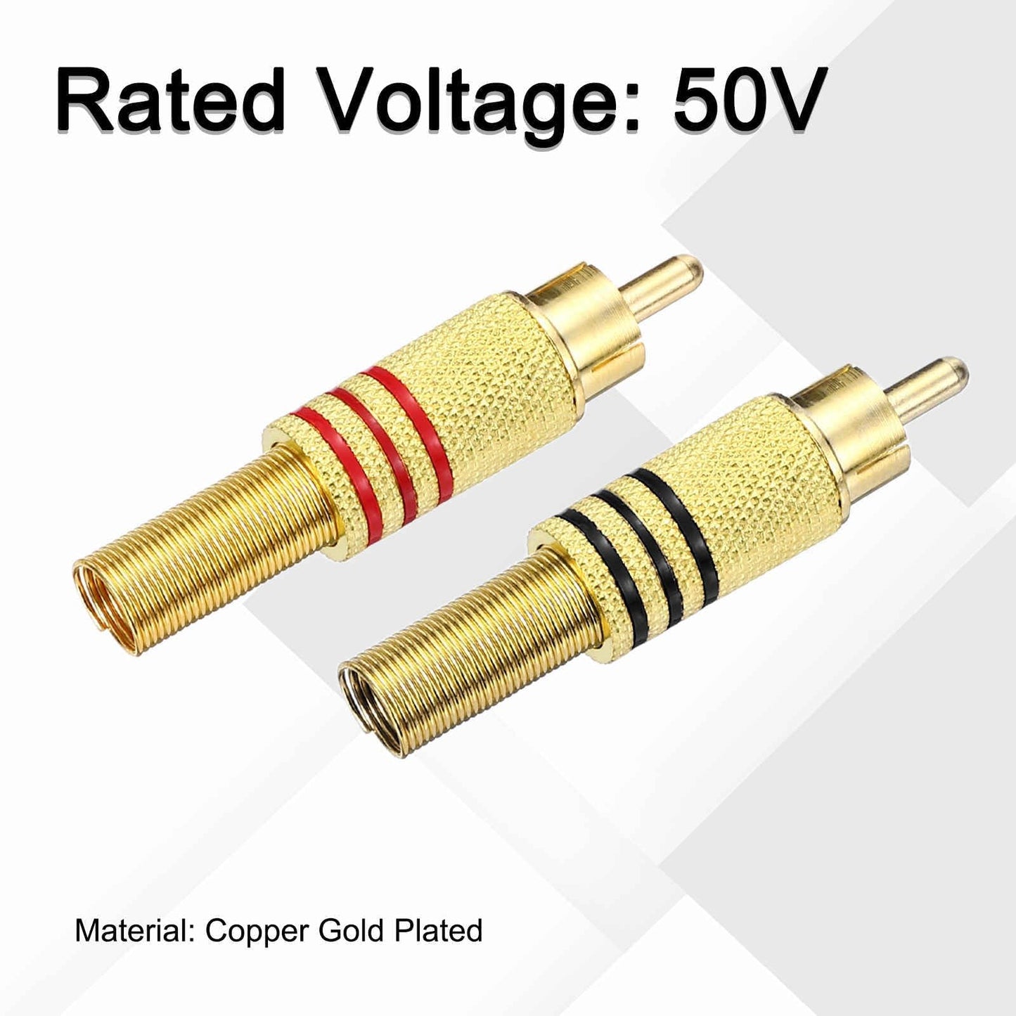 Fielect 20Pack RCA Male Plug Adapter Connector, Solderless Gold-Plated Audio Video Cable Adapter Connector for Speaker Wire Wall Plate Home Theater