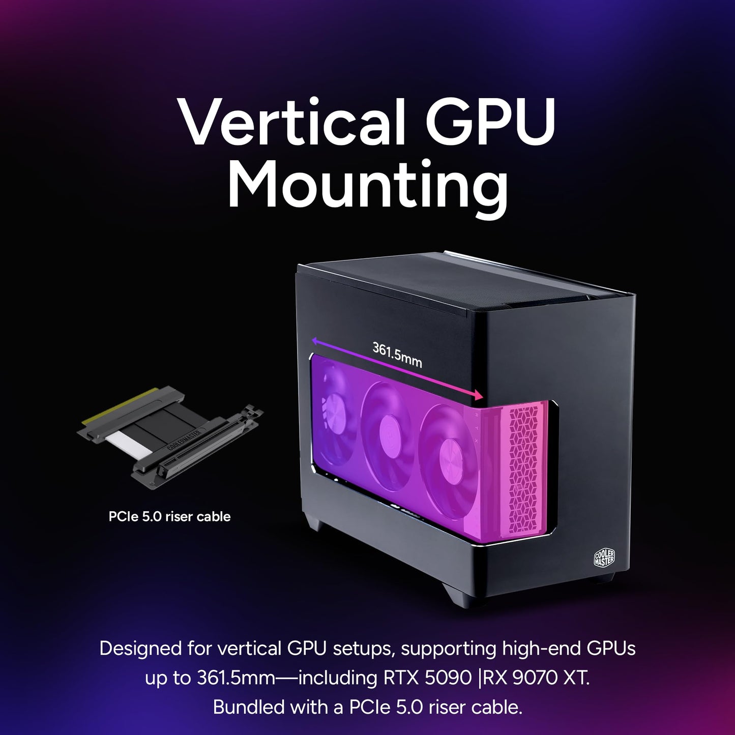 Cooler Master NR200P V3 Mini-ITX PC Case - Top-Mount 280mm Radiator Support, Vertical GPU Mount with Mesh Side Panel & Removable Backplate, PCIe 5.0