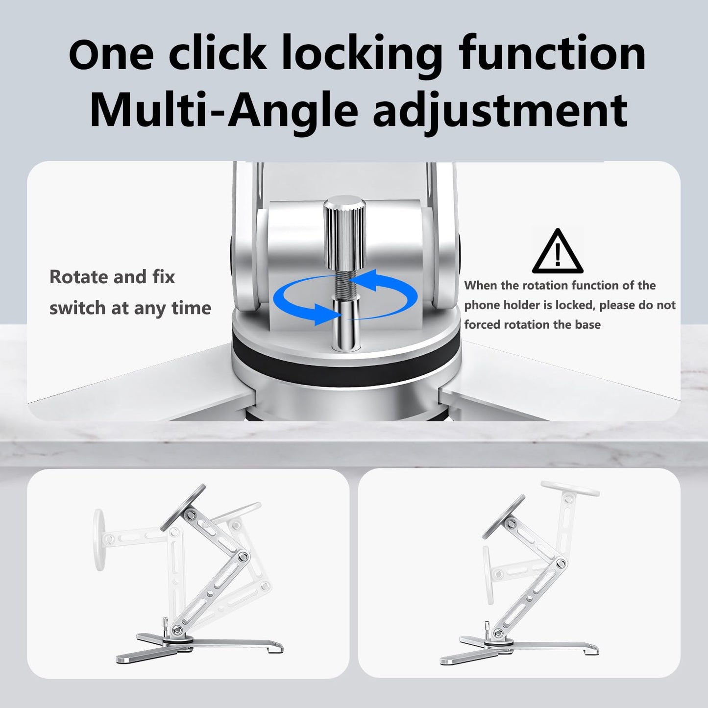 Eupterosaur Magnetic Phone Tripod Stand with Anti Slip Silicone,Height Adjustable,360° Rotating Phone Holder,Portable Tablet Stand,Foldable ipad