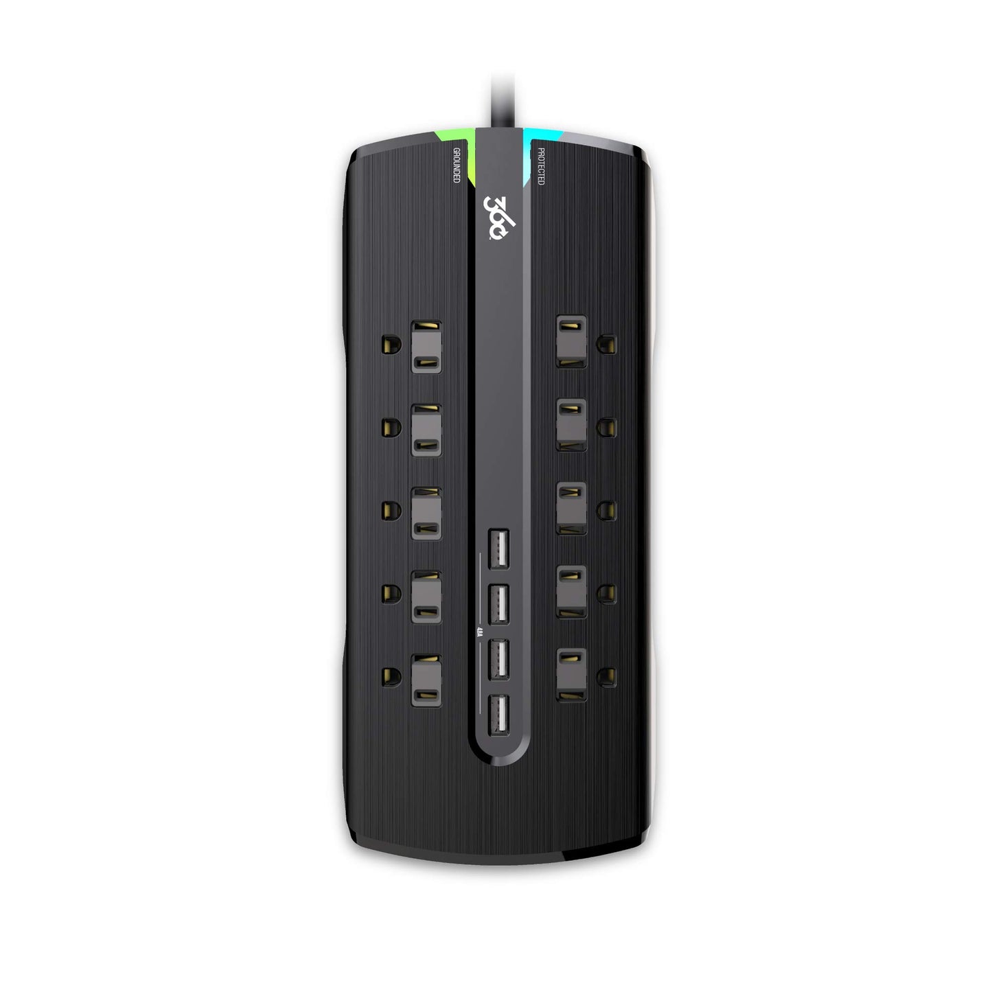 360 Electrical Director 4.8 10-Outlet Surge Strip w/ 4.8A 4-Port USB (6ft)