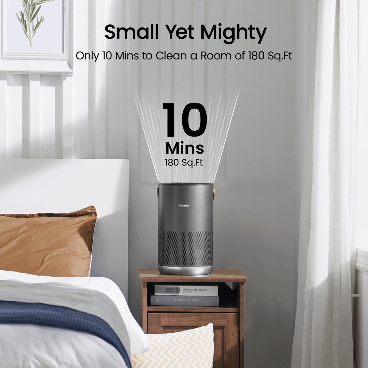 Smartmi P1 Air Purifier for Home Bedroom, H13 HEPA, 19 dB