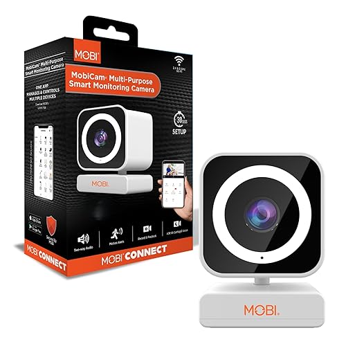 MobiCam MP 1080p Wi-Fi Smart Home Security for Baby Monitor, Dog Camera w/Motion Detection, 2-Way Audio Camera with Color Night Vision, Built-in