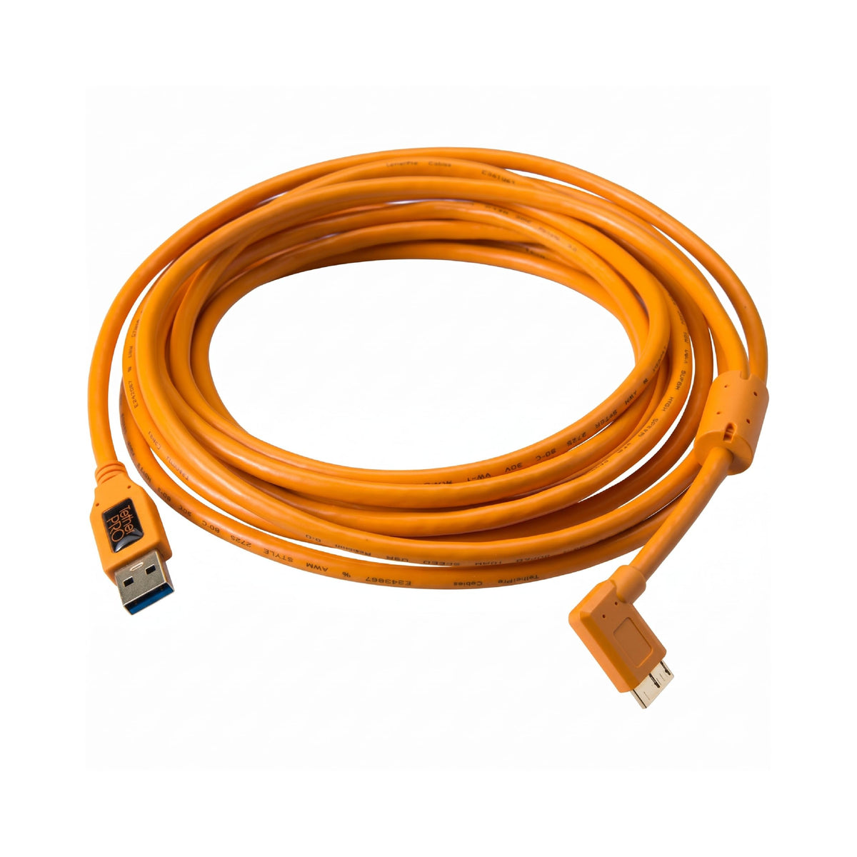 Tether Tools TetherPro USB 3.0 to Micro-B Right Angle Cable | for Fast Transfer and Connection Between Camera and Computer | High Visibility Orange |