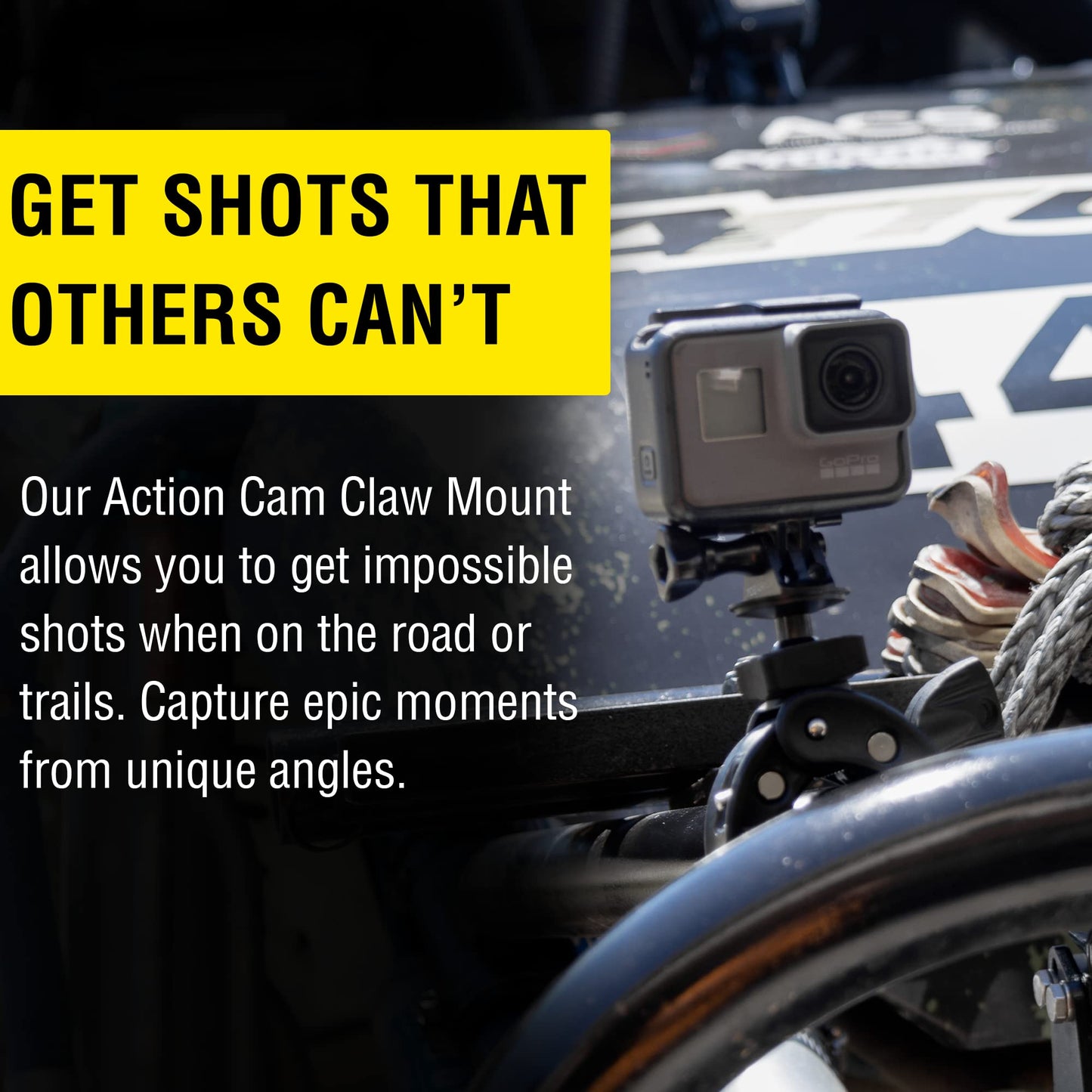 Mob Armor Action Camera Claw Mount, Camera Mount Clamp, Phone Clamp Mount Fits Circular or Square Tubing, Adjustable Clamp Claw Mount, Action Camera