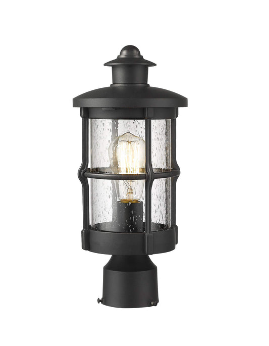 Rosient Outdoor Post Lights, Exterior Post Sconce, Outdoor Lamp, Pathway Post Lighting Fixture, Patio Pillar Light in Black Finish with Seeded Glass